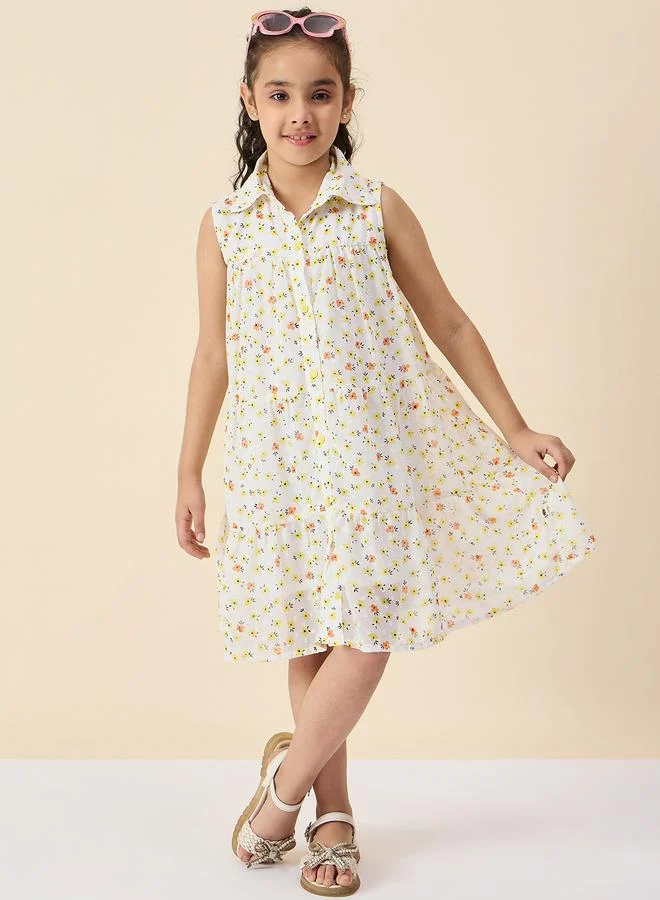 Stylo Bug Stylo Bug Ditsy Print Shirt Dress with Buttons
