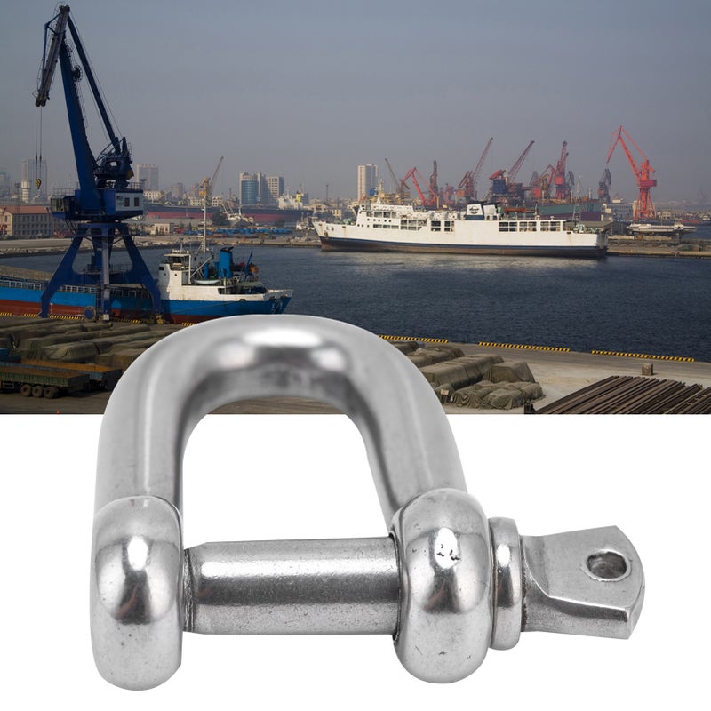 Screw Pin Anchor Shackle Stainless Steel DShaped Bow Shackle for Chains Outdoor Camping Survival Rope(M8 ) - Image 2