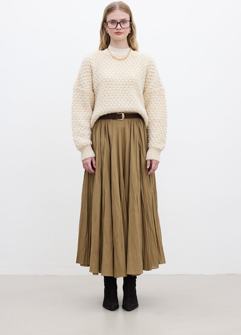 Manuka Pleated Maxi Skirt Earth  - Image 1