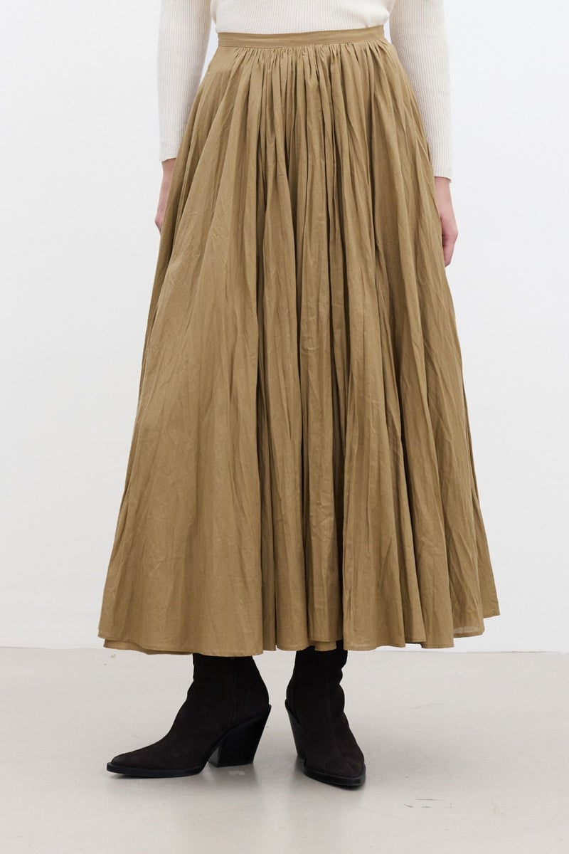 Manuka Pleated Maxi Skirt Earth  - Image 4