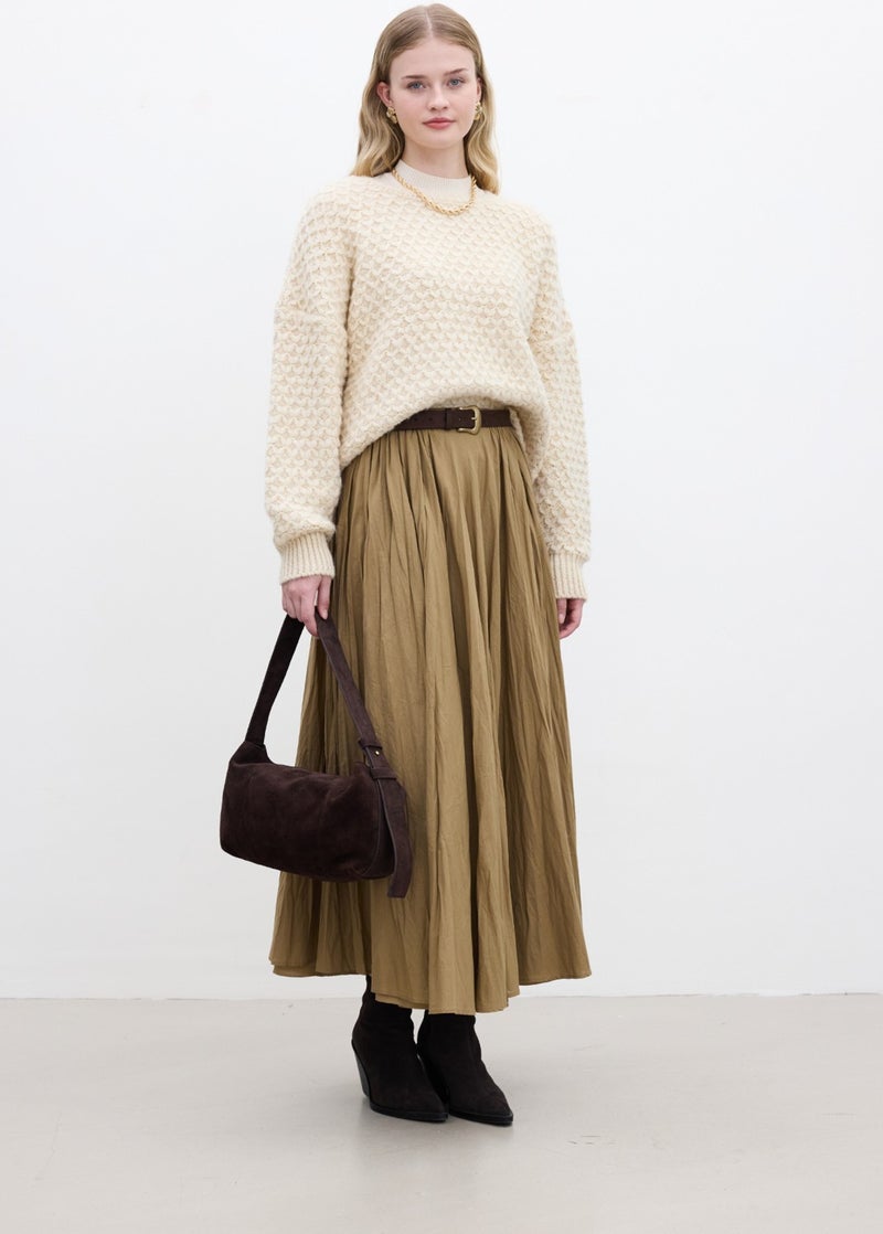 Manuka Pleated Maxi Skirt Earth  - Image 2