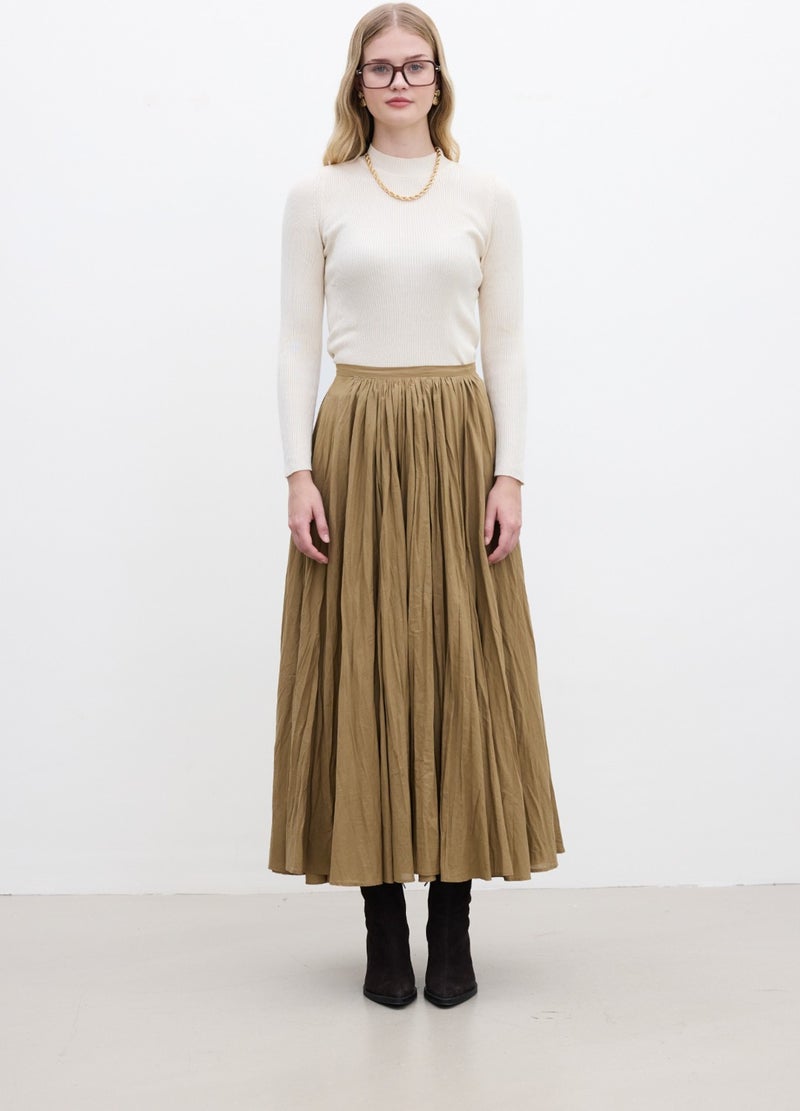 Manuka Pleated Maxi Skirt Earth  - Image 5