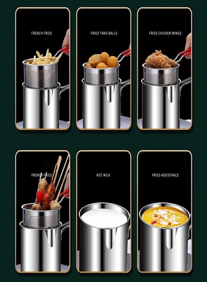 ECAPT Stainless Steel Deep Fryer Pot Detachable Fryer Pan High with Basket Universal Deep Fry Pan Fry Pot for Home Fries Kitchen Camping - Image 2