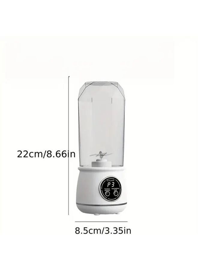 White Portable Wireless Juicer Cup USB Rechargeable 18 6oz Large Capacity Three Speed Ice Crusher - Image 3