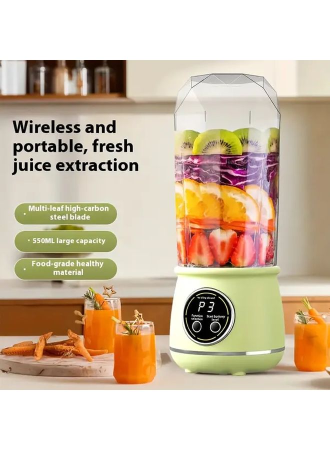 White Portable Wireless Juicer Cup USB Rechargeable 18 6oz Large Capacity Three Speed Ice Crusher - Image 5