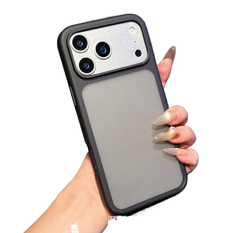 غطاء واقي بPC لـ iPhone 16 / 16 Plus / 16 Pro / 16 Pro Max مع مقاوم للصدمات وحماية من السقوط مع مقاوم للصدمات مع ملمس ناعم مع ملمس غير لامع باللون أسود باللون الأسود - Image 1