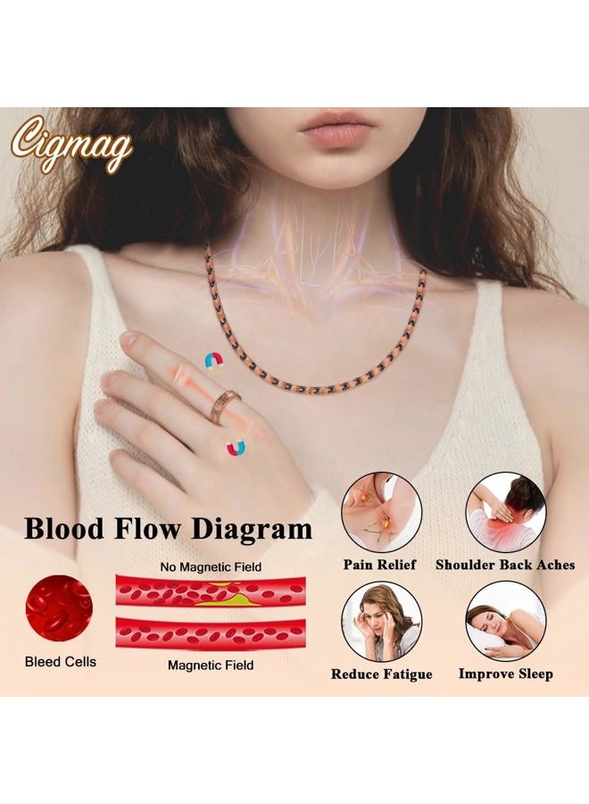 Cigmag Copper Necklace for Women, with 99% Solid Pure Ring Ultra Strength Magnets, Adjustable New Slim and Lightweight - Image 2