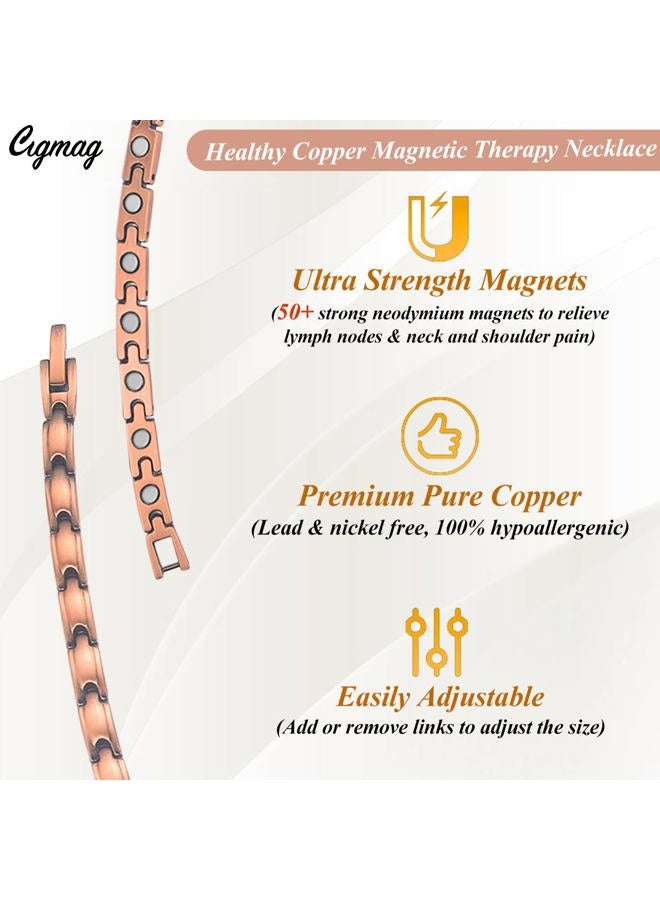 Cigmag Copper Necklace for Women, with 99% Solid Pure Ring Ultra Strength Magnets, Adjustable New Slim and Lightweight - Image 3