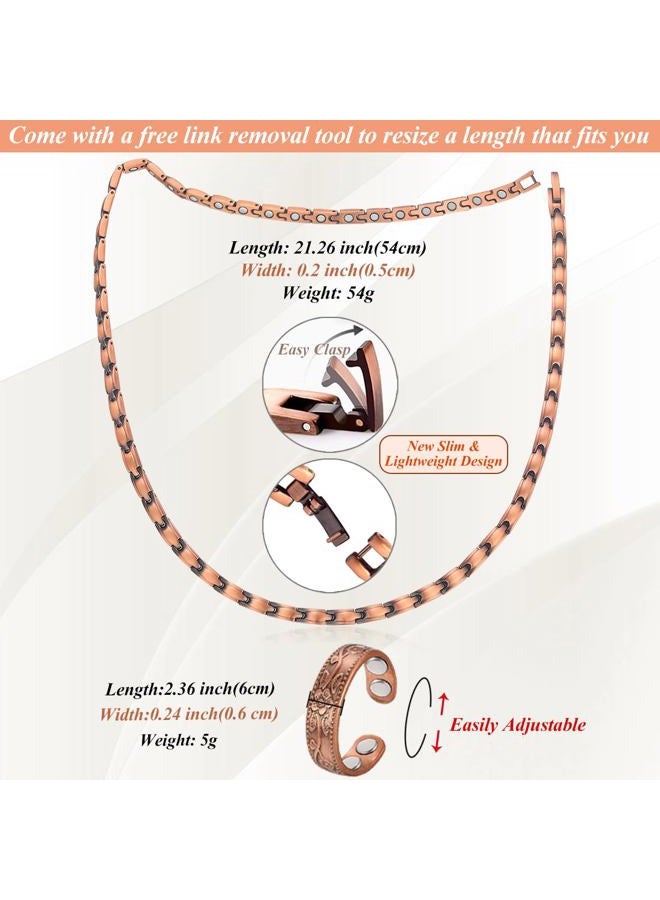 Cigmag Copper Necklace for Women, with 99% Solid Pure Ring Ultra Strength Magnets, Adjustable New Slim and Lightweight - Image 4
