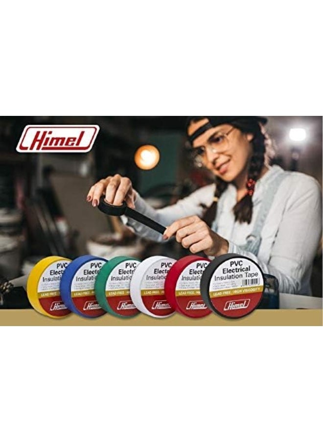 Himel Insulation Tape, Electric Tape, Assorted Color'S, 600V, 80Deg, 10Mtr / Roll (10, Black)  - Image 1