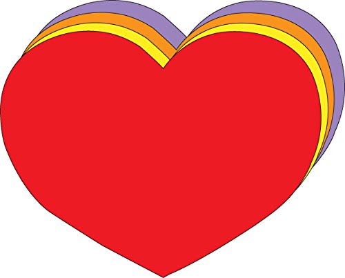 SHAPES ETC. 15 Pcs 7.75x10in Super Heart Cutouts, Assorted Color Heart, Double Sided, Construction Paper Shapes, Bulletin Board Decorations, DIY Crafts, Valentine's Day, Wall Cutouts, Made in USA - Image 1