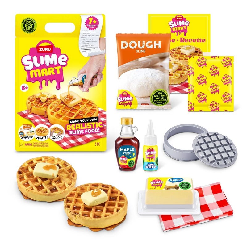 Slime Mart Series 1 Make Your Own Realistic Slime Food! Waffles Bag DIY Kit (9 Pieces) - Image 2
