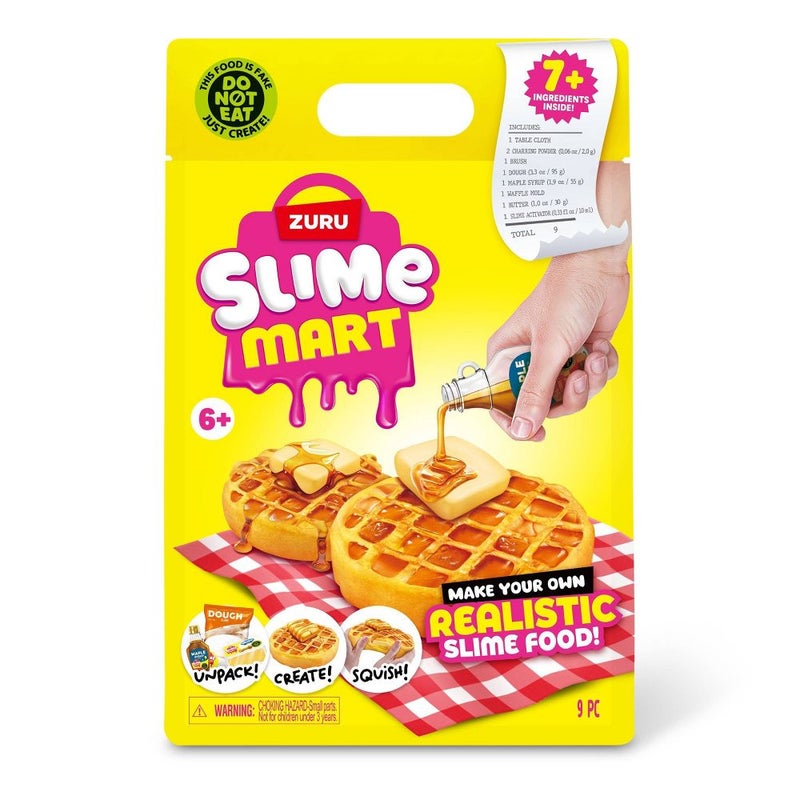 Slime Mart Series 1 Make Your Own Realistic Slime Food! Waffles Bag DIY Kit (9 Pieces) - Image 1