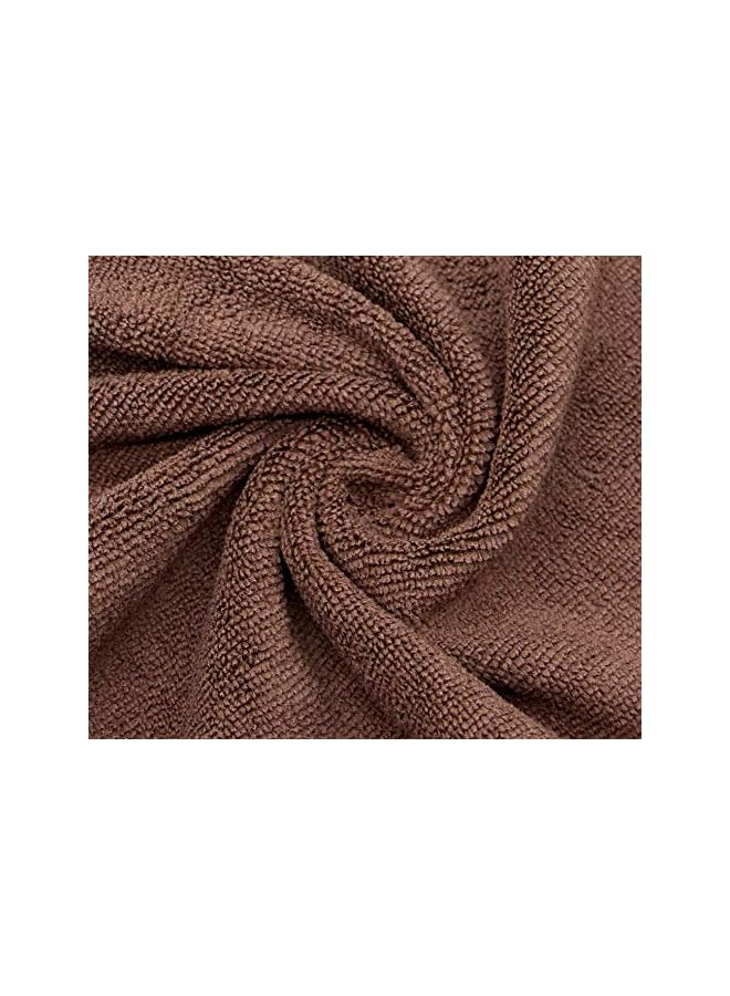 promass Microfiber Dish Cloths Fast Drying Kitchen Cleaning Cloth Dish Rags Dust Cloths Ultra Absorbent Lint Free Washcloths 12inch x 12inch 10 Pack Brown - Image 5