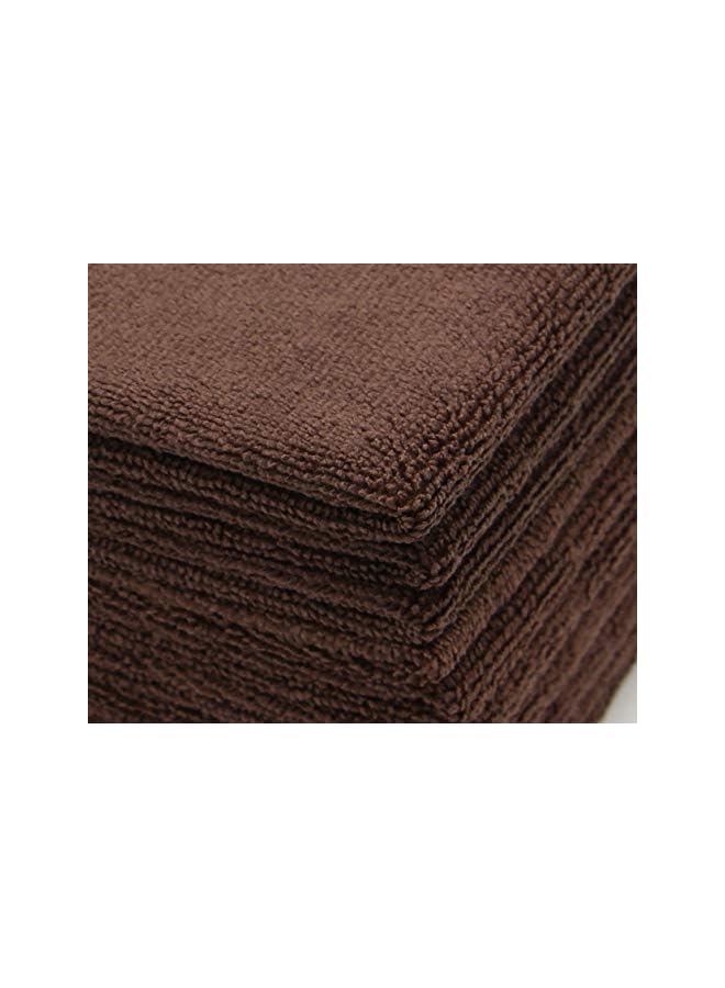 promass Microfiber Dish Cloths Fast Drying Kitchen Cleaning Cloth Dish Rags Dust Cloths Ultra Absorbent Lint Free Washcloths 12inch x 12inch 10 Pack Brown - Image 4