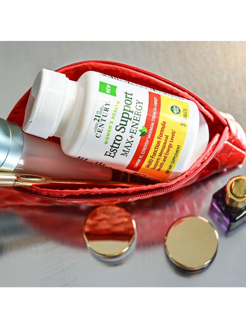 21st Century صحة المرأة Estro Support Max + Energy 30 قرصًا - Image 3