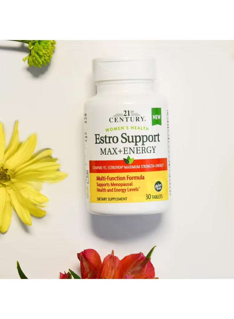 21st Century صحة المرأة Estro Support Max + Energy 30 قرصًا - Image 2