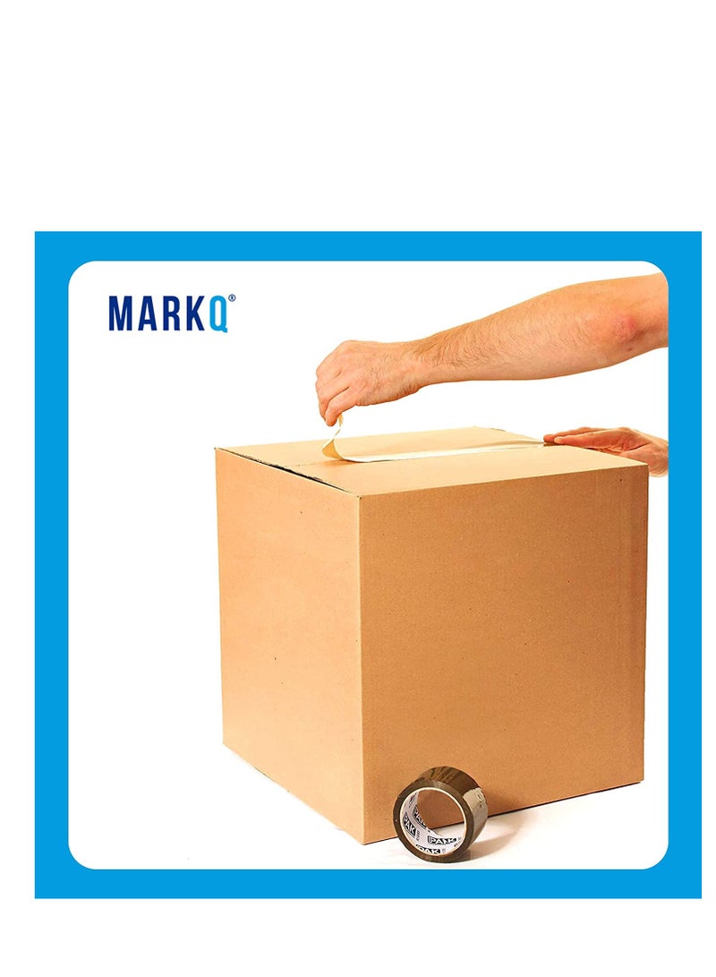 MARKQ [10 Pack] Small Double Wall 100% Recyclable Corrugated Cardboard Moving Boxes with 15 KG capacity 41 x 33 x 33 cm Brown Carton for Packaging Shipping and Storage 5 ply - Image 5