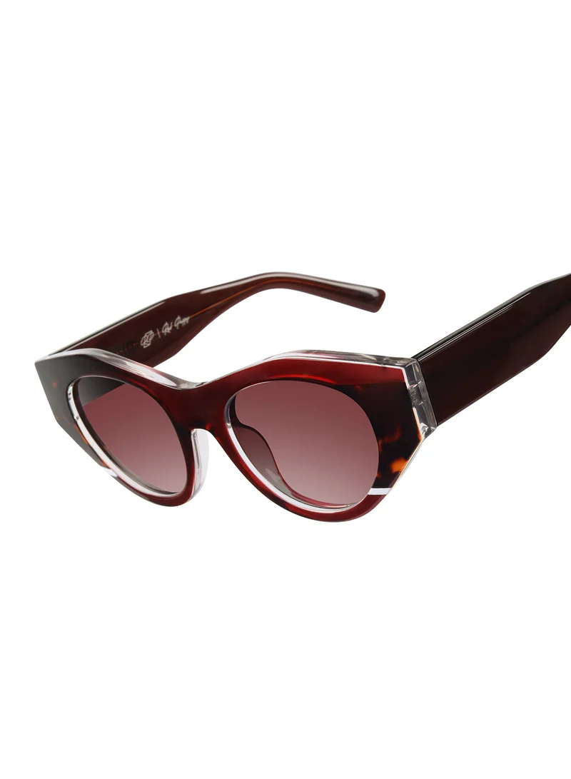 Woggles  Red Pappy Jitter Brown Gradient Polarized Round Sunglasses|100% UV Protected| Men & Women  | Best Price UAE