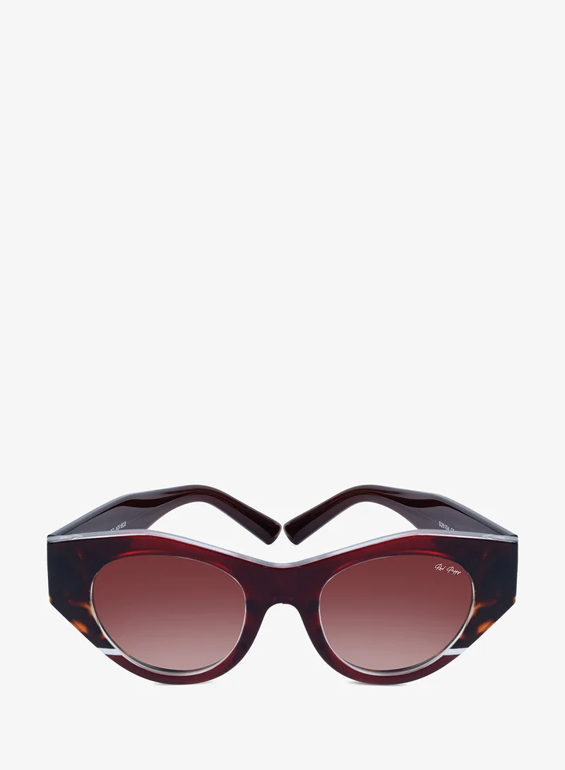 Woggles Red Pappy Jitter Brown Gradient Polarized Round Sunglasses|100% UV Protected| Men & Women