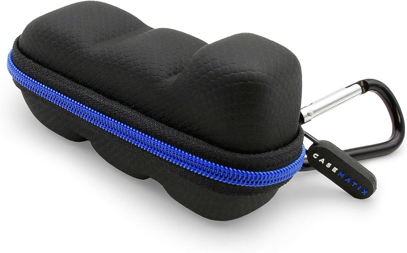 CASEMATIX Black Asthma Inhaler Travel Case with Lanyard and Clip-on Keychain Carabiner, Includes Case Only