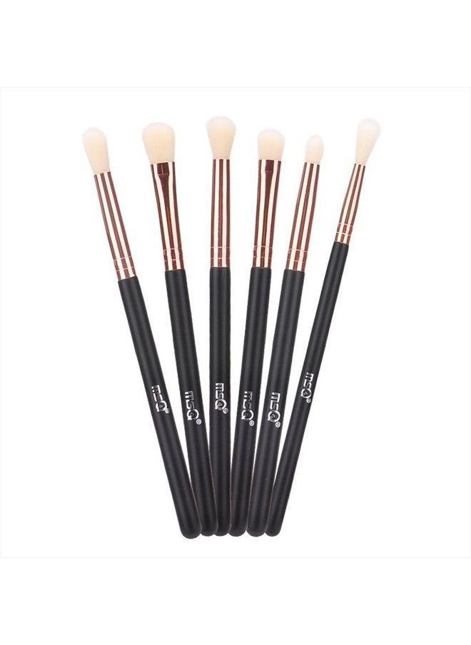 MSQ Eye Brush Set Rose Gold 6pcs Eyeshadow Set Eyebrow Brush Makeup Brushes Eyeliner Brush for Eyeshadow, Eyebrow, Eyeliner, Blending, Concealer, Best for Gifts  - Image 1