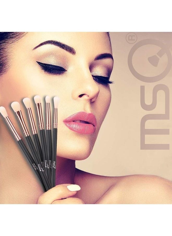 MSQ Eye Brush Set Rose Gold 6pcs Eyeshadow Set Eyebrow Brush Makeup Brushes Eyeliner Brush for Eyeshadow, Eyebrow, Eyeliner, Blending, Concealer, Best for Gifts  - Image 3