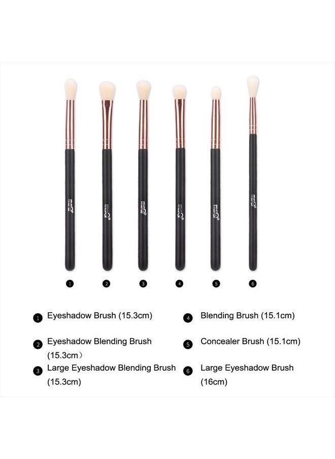 MSQ Eye Brush Set Rose Gold 6pcs Eyeshadow Set Eyebrow Brush Makeup Brushes Eyeliner Brush for Eyeshadow, Eyebrow, Eyeliner, Blending, Concealer, Best for Gifts  - Image 5