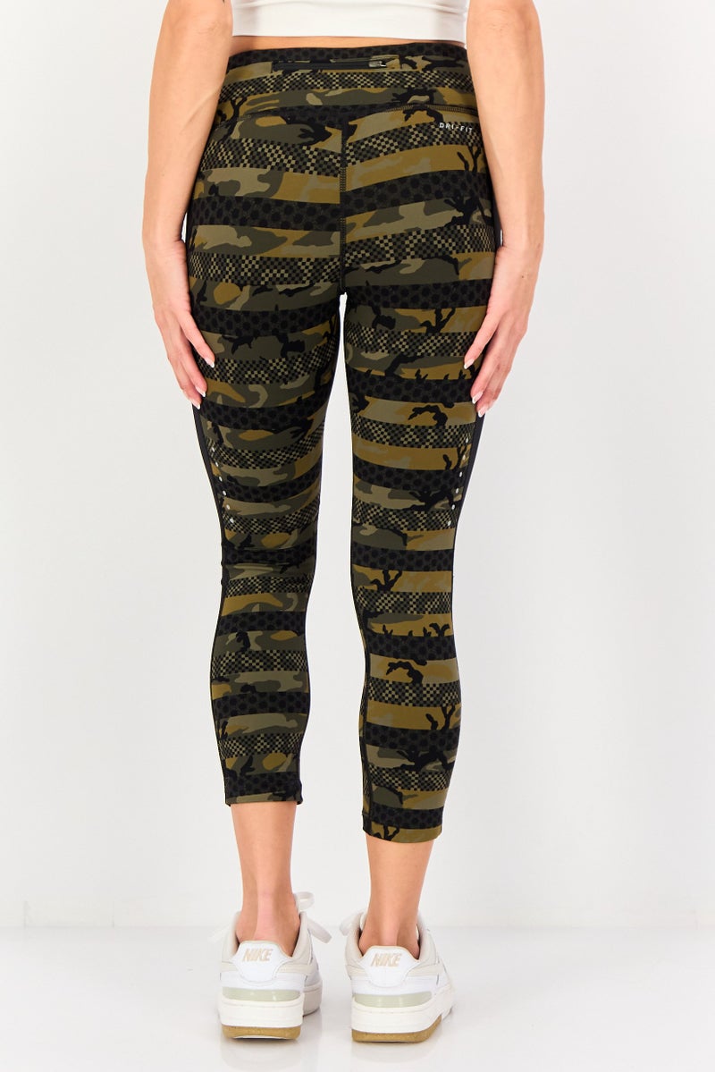 Nike Women Tight Fit Brand Logo Running Crop Tights, Multicolor - Image 4