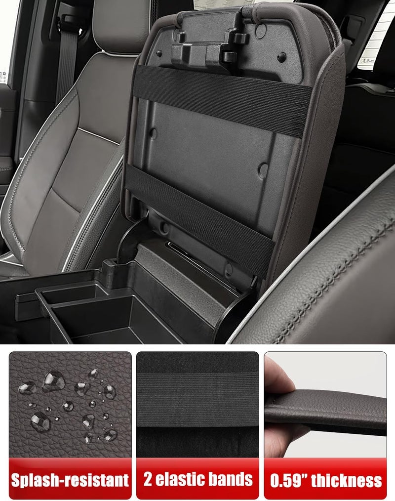 KBH Center Console Armrest Cover for GMC Sierra & Chevy Silverado 2019-2025, Yukon & Tahoe & Suburban 2021-2025, Bucket Seat Console, Leather Arm Rest Cover for Car, Brownstone - Image 5