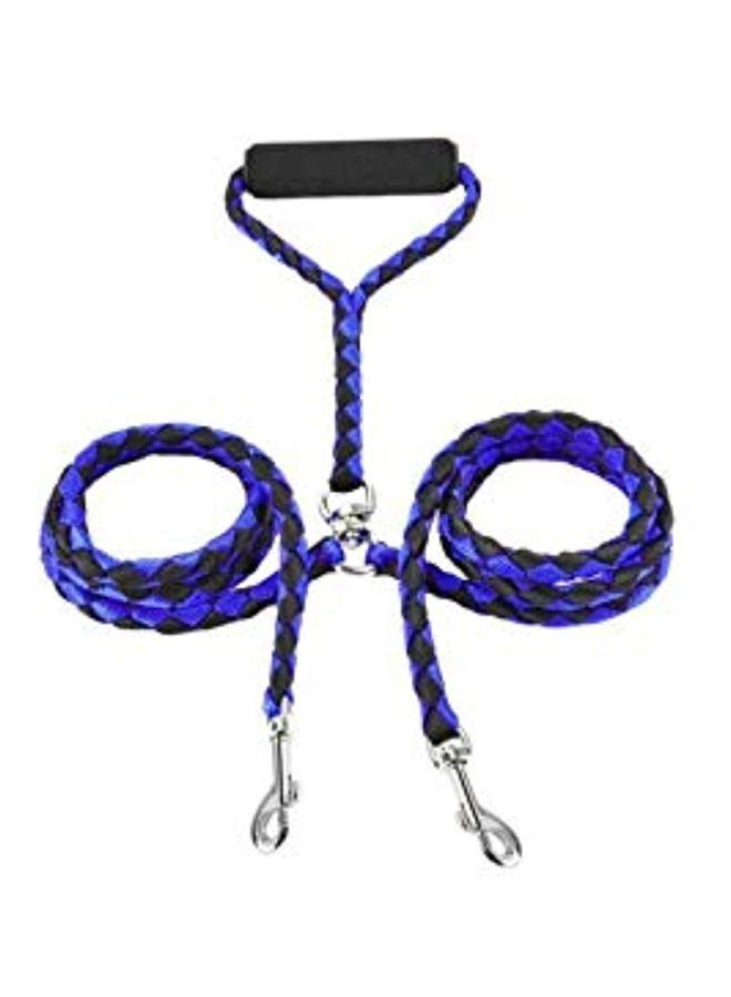 NIBEMINENT Dual No Tangle Coupler Leash Purple/Black/Silver - Image 1