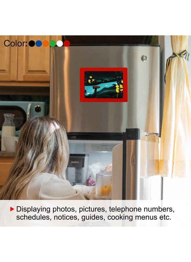 PATIKIL - Magnetic Picture Frame 6 Pack Picture Holder Holds 5X7 Inch Photos For Refrigerator Home Office Wall Pvc Multicolor - Image 1