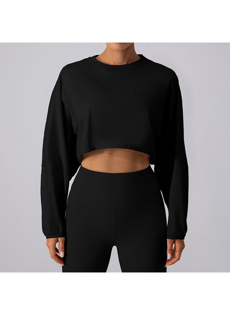 Generic - Casual Long-Sleeve Crop Top Sweatshirt for Women Brown - Image 1