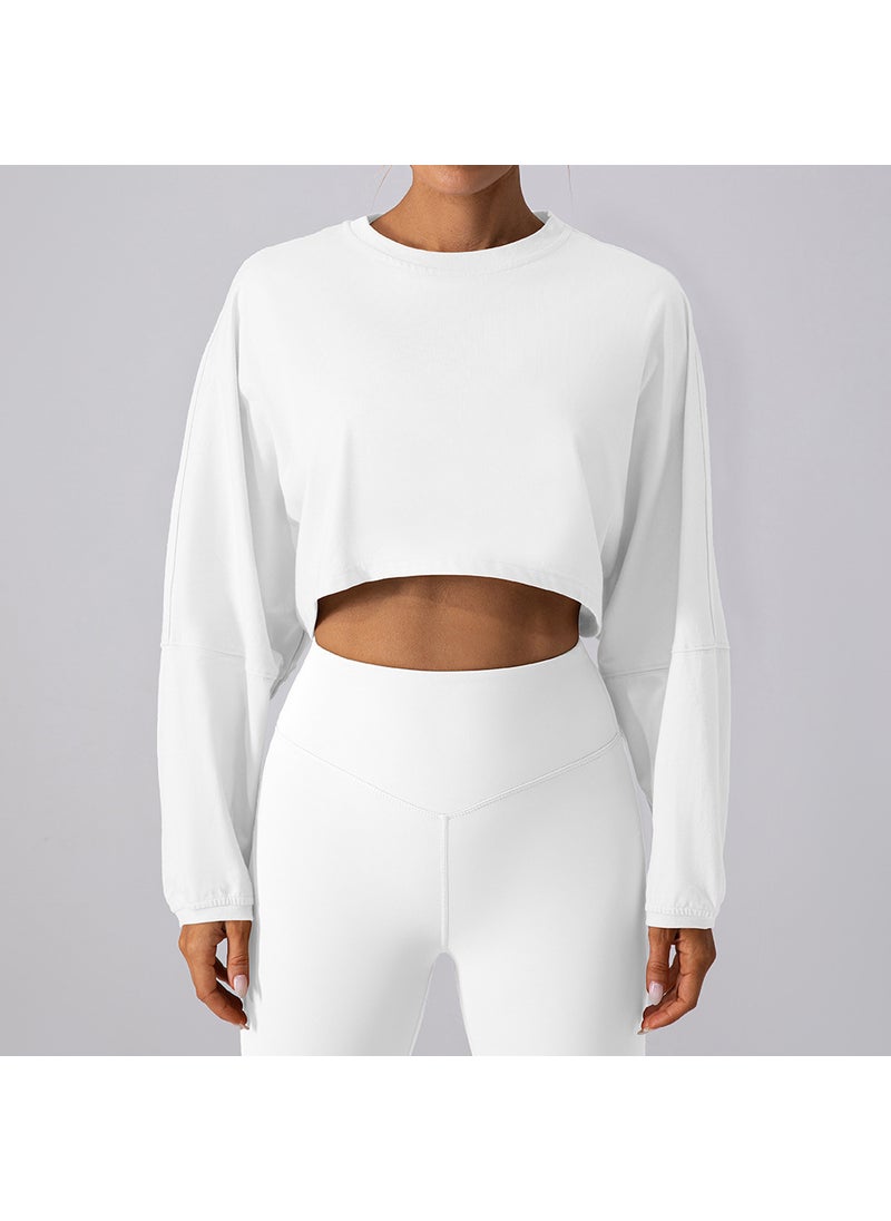 Generic - Casual Long-Sleeve Crop Top Sweatshirt for Women Brown - Image 1