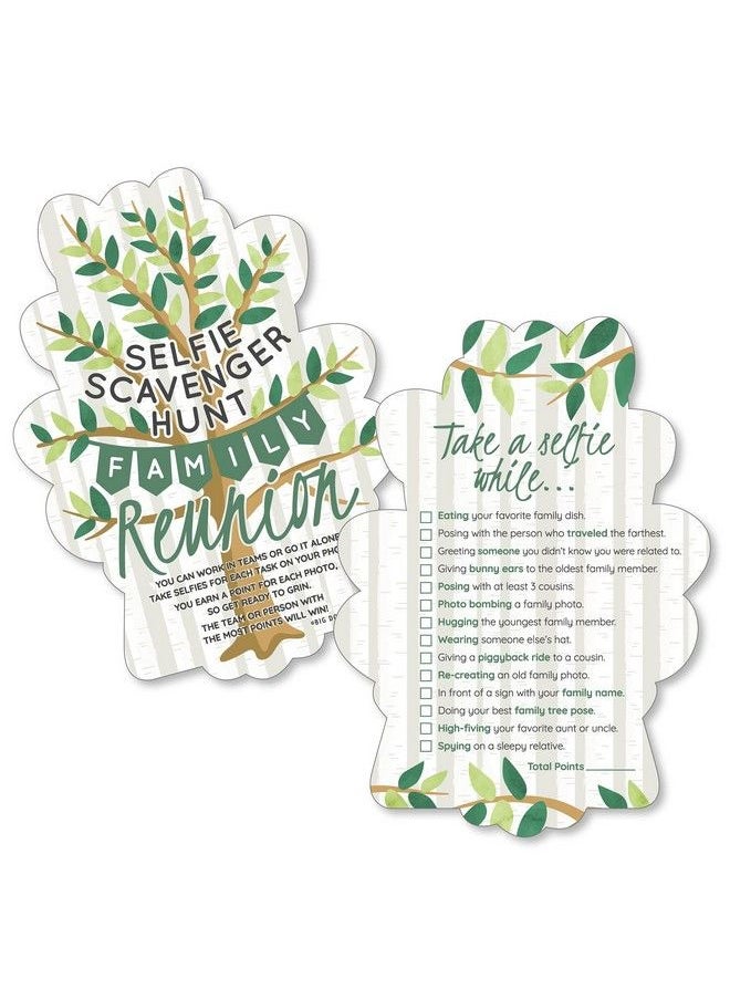 Big Dot of Happiness Family Tree Reunion Selfie Scavenger Hunt Family Gathering Party Game Set Of 12  - Image 1