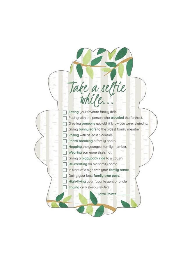 Big Dot of Happiness Family Tree Reunion Selfie Scavenger Hunt Family Gathering Party Game Set Of 12  - Image 3