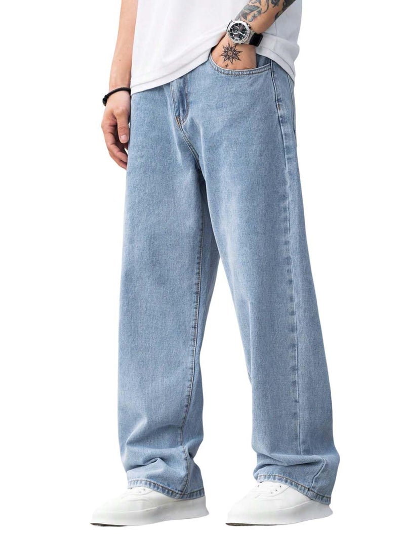 KOTTY Men's Solid Regular Fit Mid Distressed Fashionable Trendy Denim Jeans(Blue,30) - Image 1