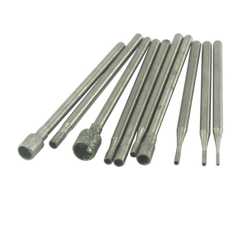 LUO KE ð‹ð®ð¨ ð¤ðž 10 Pcs Hollow Cup Shape Diamond Burr Set, 3/32 Inch Shank Stone Carving Bits for Rotary Tools - Image 4