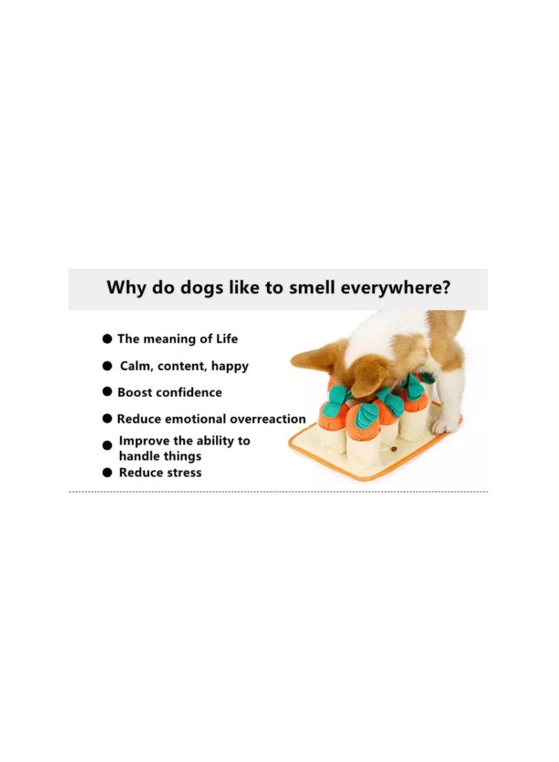 Snuffle Mat Pet,Durable Interactive Dog Puzzle Toy,11.41'' X 7.8'' with 8 Carrot Chew Squeakers Puppy Approved for Training and Stress Relief - Image 5