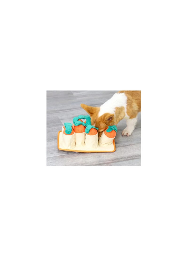 Snuffle Mat Pet,Durable Interactive Dog Puzzle Toy,11.41'' X 7.8'' with 8 Carrot Chew Squeakers Puppy Approved for Training and Stress Relief - Image 1