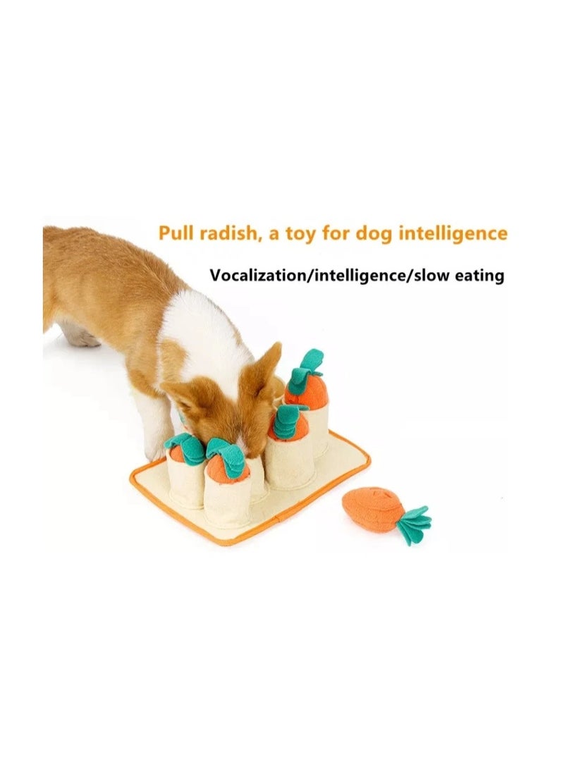 Snuffle Mat Pet,Durable Interactive Dog Puzzle Toy,11.41'' X 7.8'' with 8 Carrot Chew Squeakers Puppy Approved for Training and Stress Relief - Image 4