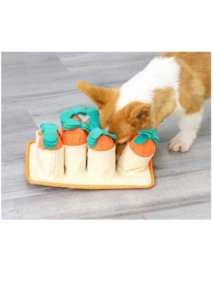 Altheqa Snuffle Mat Pet,Durable Interactive Dog Puzzle Toy,11.41'' X 7.8'' with 8 Carrot Chew Squeakers Puppy Approved for Training and Stress Relief - Image 1