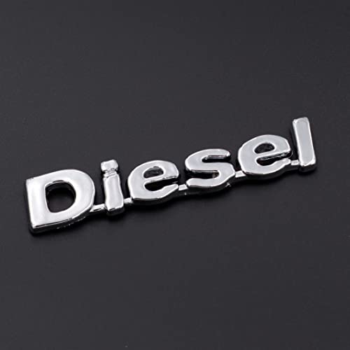 Asraw Chrome Finish Car Fuel Tank Sticker - Fuel Tank Logo Emblem Badge Monogram Universal for Car (Diesel 2x8cm) - Image 1