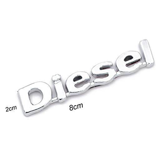 Asraw Chrome Finish Car Fuel Tank Sticker - Fuel Tank Logo Emblem Badge Monogram Universal for Car (Diesel 2x8cm) - Image 3