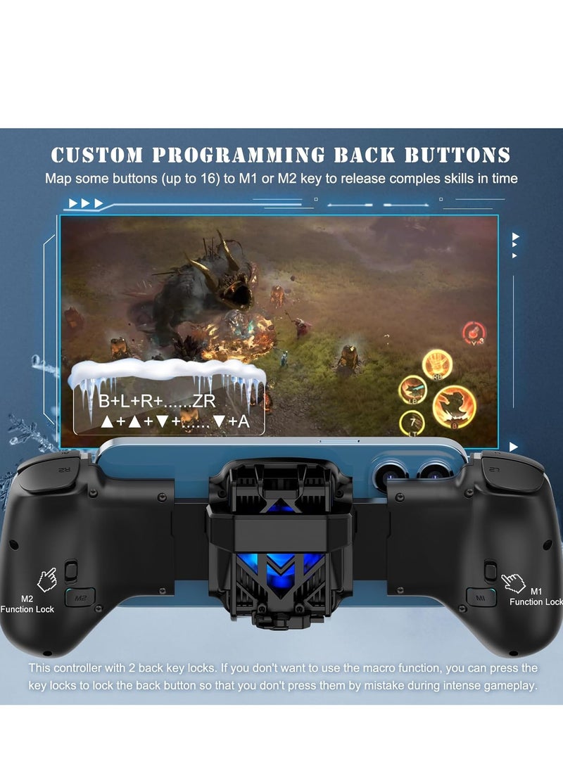 Wireless Gamepad Controller for iPhone iOS Android Switch PC with Cooling Conduction Plate, Phone Controller Joystick for iPhone, Samsung, LG, Google, Turbo/Macro Function, COD, Diablo
