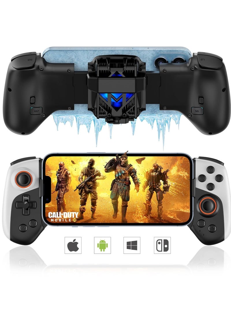 Wireless Gamepad Controller for iPhone iOS Android Switch PC with Cooling Conduction Plate, Phone Controller Joystick for iPhone, Samsung, LG, Google, Turbo/Macro Function, COD, Diablo
