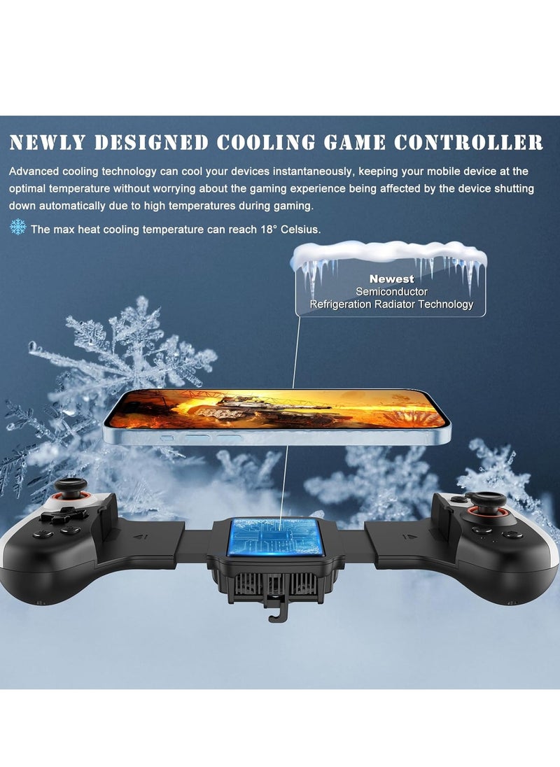 Wireless Gamepad Controller for iPhone iOS Android Switch PC with Cooling Conduction Plate, Phone Controller Joystick for iPhone, Samsung, LG, Google, Turbo/Macro Function, COD, Diablo