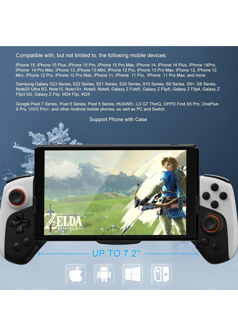 Wireless Gamepad Controller for iPhone iOS Android Switch PC with Cooling Conduction Plate, Phone Controller Joystick for iPhone, Samsung, LG, Google, Turbo/Macro Function, COD, Diablo