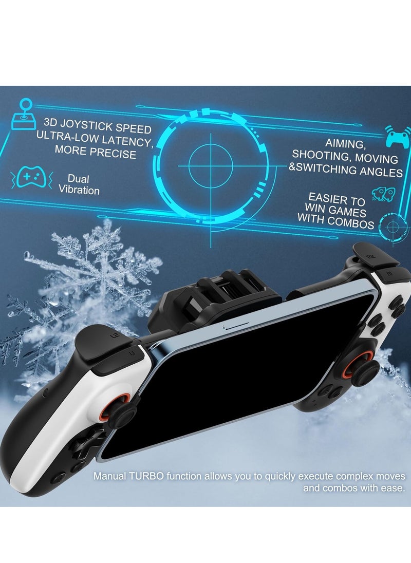 Wireless Gamepad Controller for iPhone iOS Android Switch PC with Cooling Conduction Plate, Phone Controller Joystick for iPhone, Samsung, LG, Google, Turbo/Macro Function, COD, Diablo