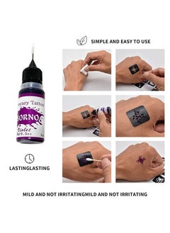 YSORNO Temporary Tattoo Kit / Waterproof Lasting 3-7 Days (Natural Botanical) Includes 48 Pieces Free Stencils / Temporary Tattoo Ink 8 Bottles 8 Colors Suitable for Kids and Adults (10ml Each Bottle)  - Image 2